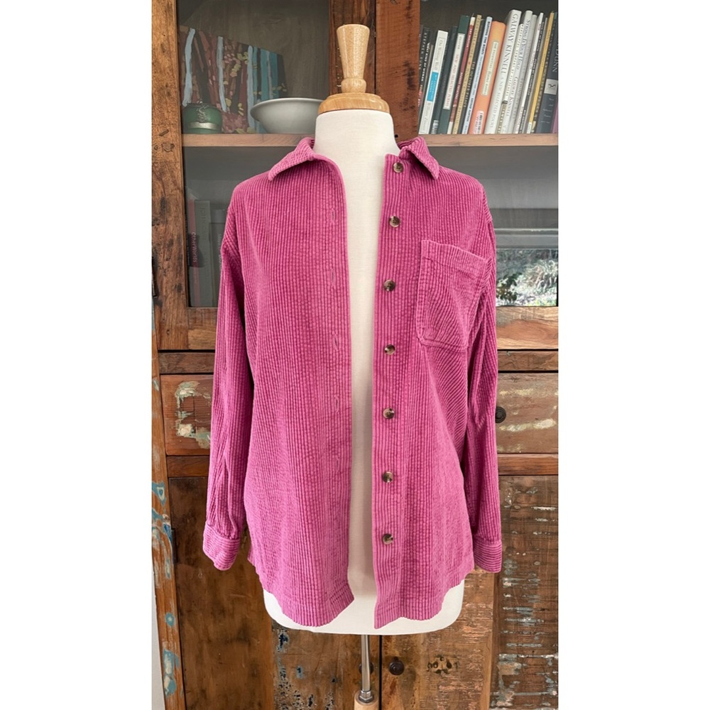 L.L. Bean Pink Corduroy Button-Down Shirt